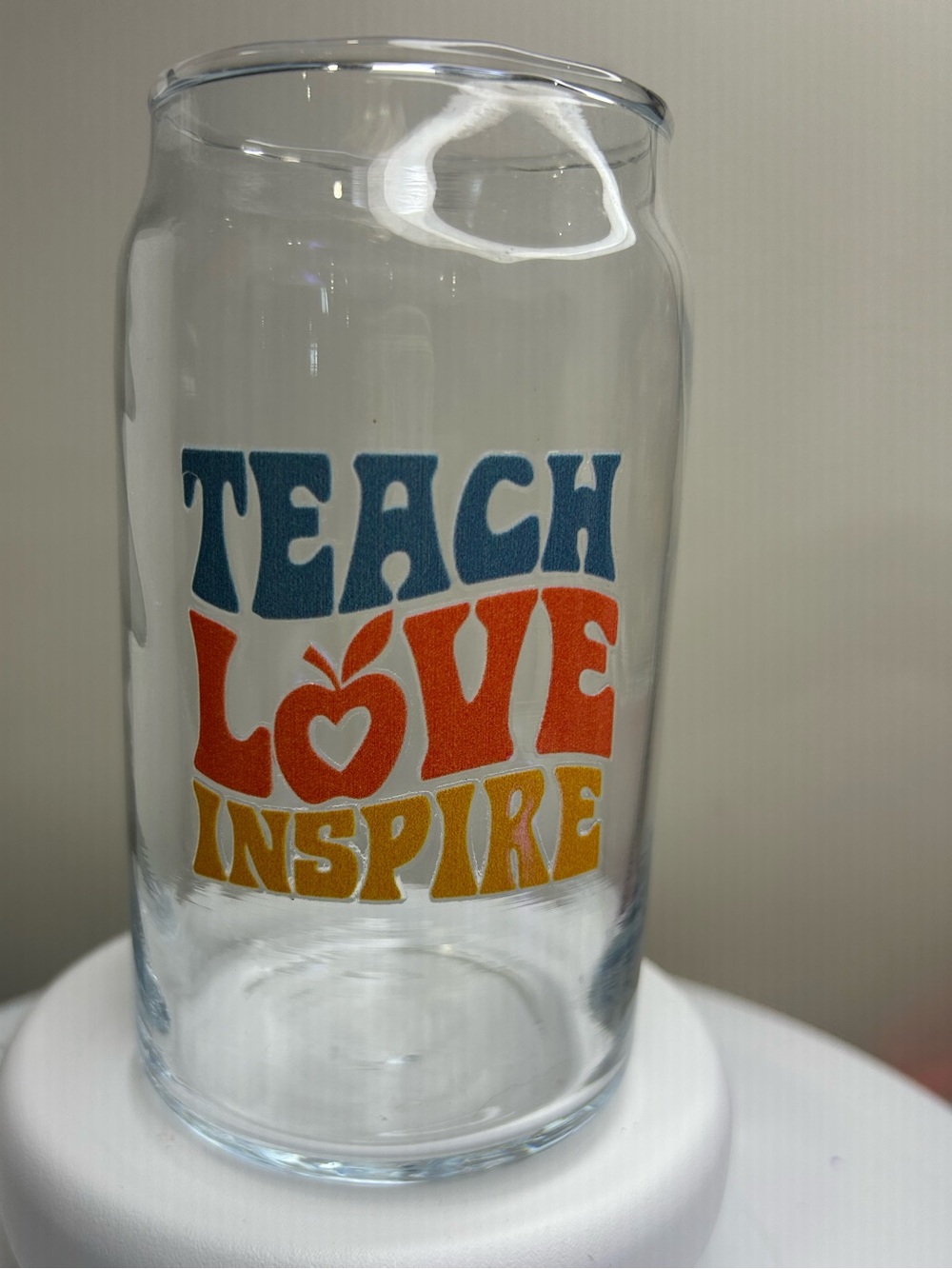 Teach Love Inspire 16oz Glass Tumbler